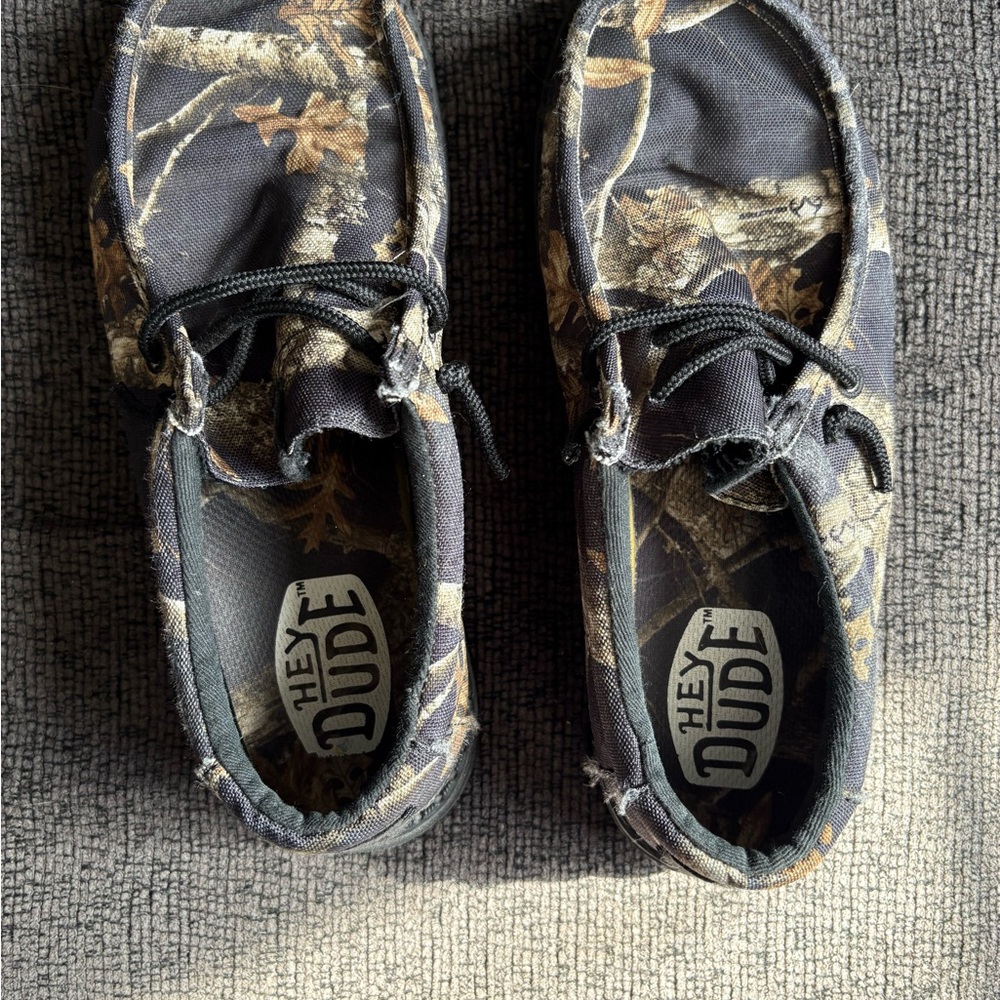 Hey Dude Kids Moccasins - Camouflage Black and Brown